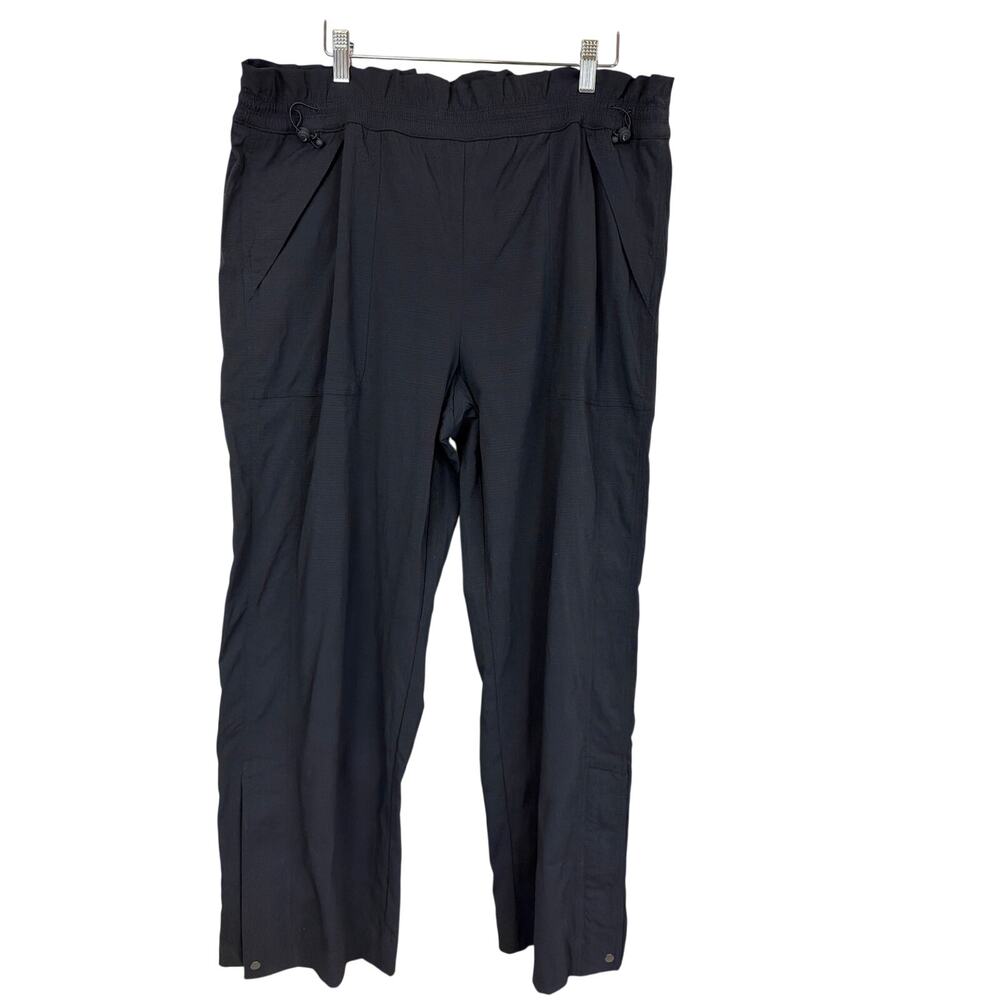 Athleta Black Elastic Waist Utility Pants Straight Leg Activewear Size 16